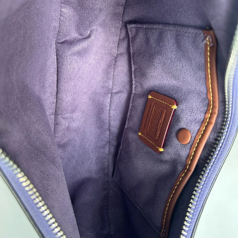 Coach Luna Shoulder Bag Light Violet Pebbled Leather CC439